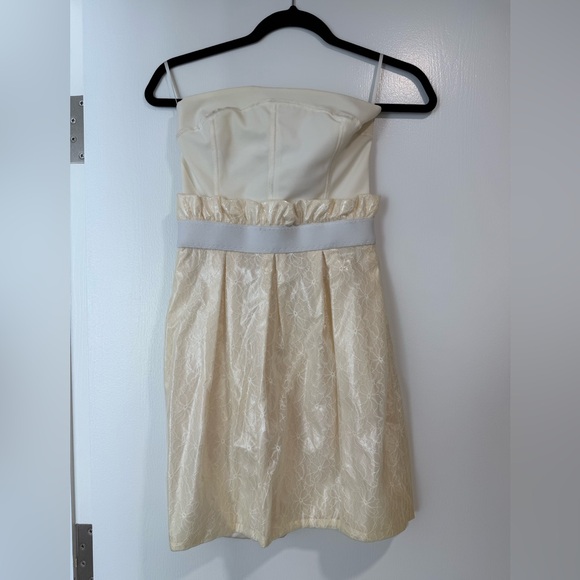 D&G Ivory mini dress with floral pleated skirt